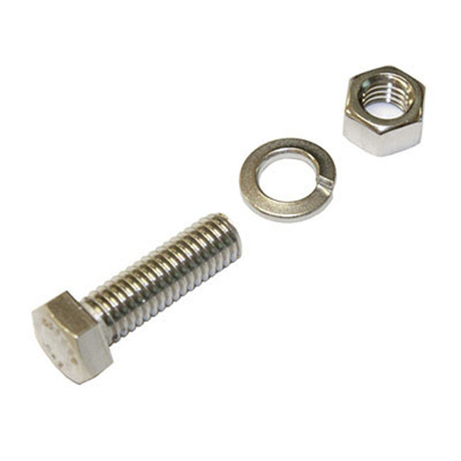 Stainless Steel Bolt, Lock, and Hex Nut 3/8 inch 16 x 11/4 inch