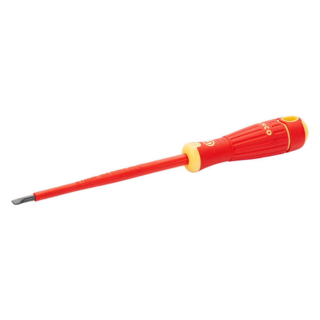 Bahco Fit VDE Insulated .4 mm x 2.5 mm Slotted Screwdriver from Columbia Safety