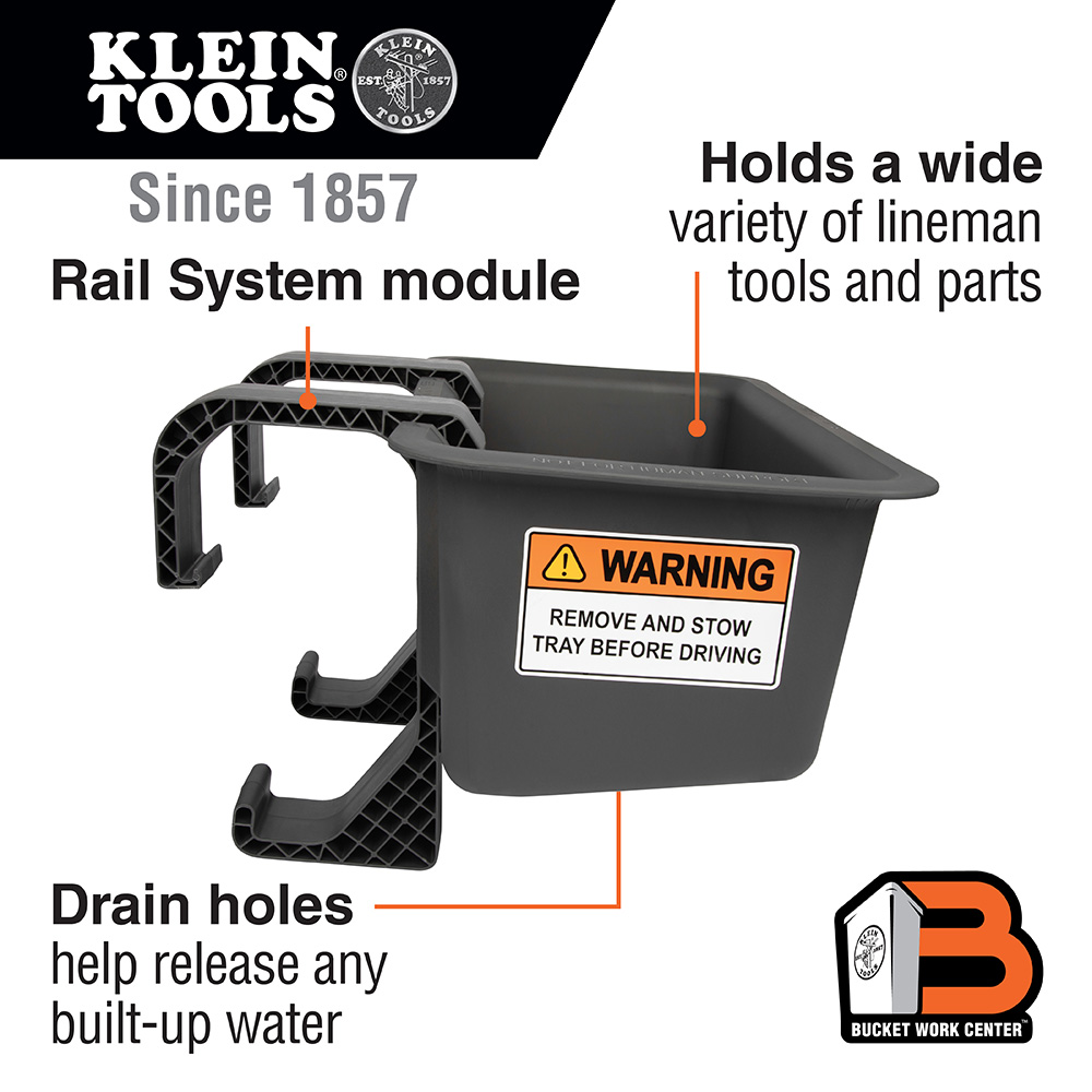 Klein Tools Rail System Bucket Work Tray Module from Columbia Safety
