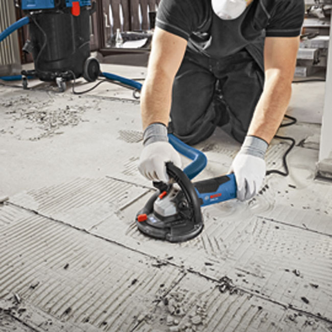 Bosch 5 Inch Concrete Surface Grinder with Dust Collection Shroud from Columbia Safety