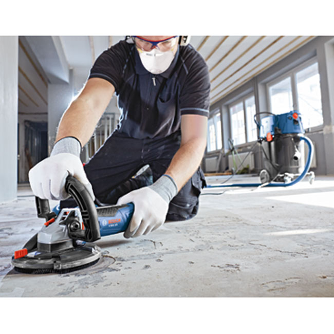 Bosch 5 Inch Concrete Surface Grinder with Dust Collection Shroud from Columbia Safety