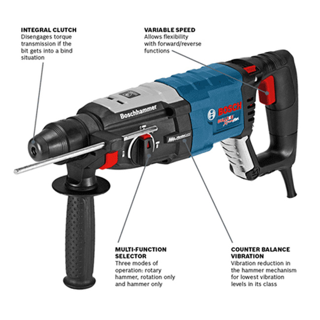 Bosch SDS-Plus Bulldog Xtreme Max 1-1/8 Inch Rotary Hammer from Columbia Safety