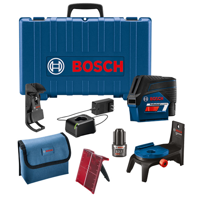 Bosch 12V Max Connected Cross-Line Laser with Plumb Points |GCL100-80C from Columbia Safety