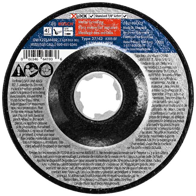 Bosch X-LOCK Small Angle Grinder Wheel from Columbia Safety
