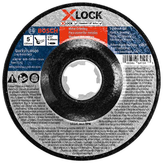 Bosch X-LOCK Small Angle Grinder Wheel |GWX27LM500 from Columbia Safety
