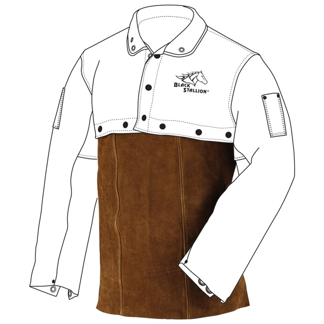 Black Stallion Split Cowhide Welding Bib from Columbia Safety