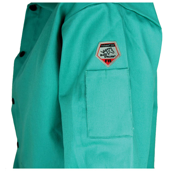 Black Stallion TruGuard 200 FR Green Cotton Welding Jacket from Columbia Safety