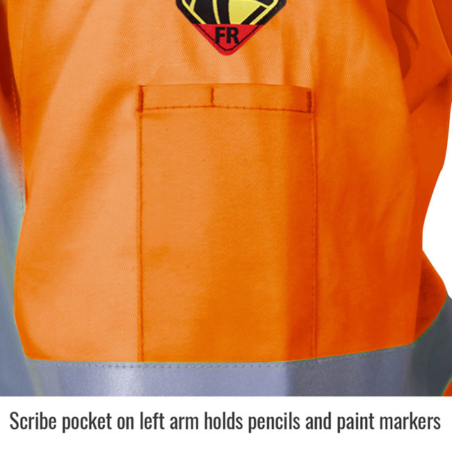 Black Stallion Safety Welding Jacket with FR Reflective Tape, Safety Orange from Columbia Safety