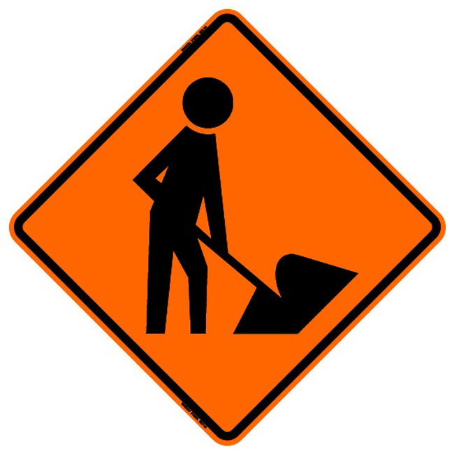 Bone Safety Men Working Diamond Sign from Columbia Safety