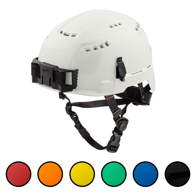 Milwaukee Type 2 Vented Safety Helmet with BOLT Accessory Clips from Columbia Safety