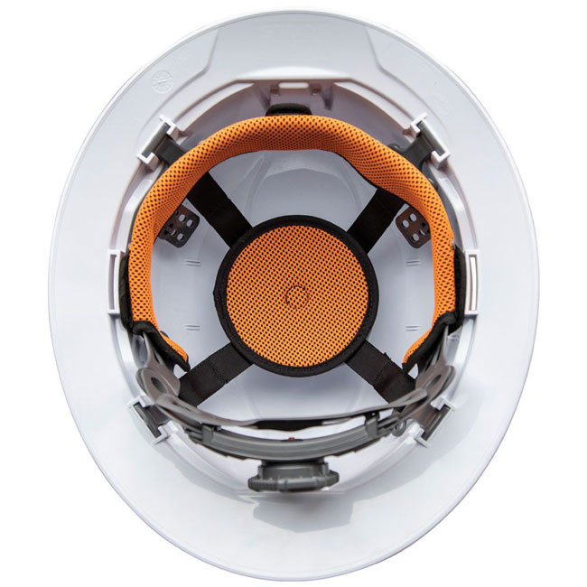 Klein Tools White Full Brim Hard Hat with Rechargeable Headlamp from Columbia Safety