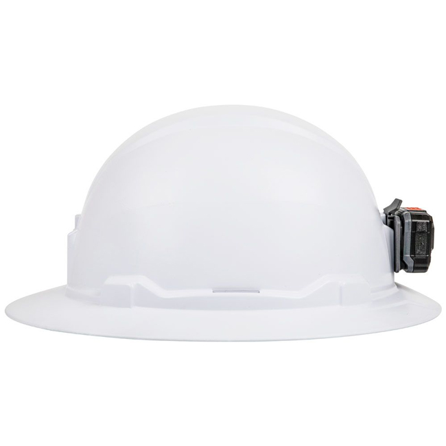 Klein Tools White Full Brim Hard Hat with Rechargeable Headlamp from Columbia Safety