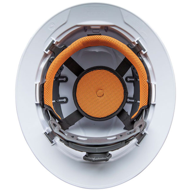 Klein Tools White Full Brim Hard Hat with Rechargeable Headlamp from Columbia Safety