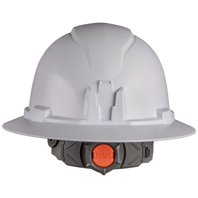 Klein Tools White Full Brim Hard Hat with Rechargeable Headlamp from Columbia Safety
