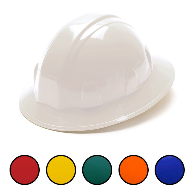 Pyramex SL Series Full Brim Hard Hat with 6 Point Ratchet Suspension from Columbia Safety