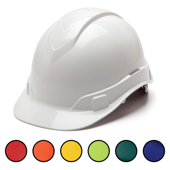 Pyramex Ridgeline Cap Style Hard Hat with 6 Point Ratchet Suspension from Columbia Safety