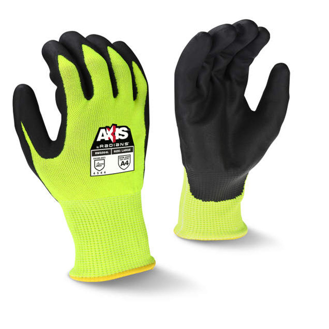Radians AXIS Cut Level A4 High Visibility Work Gloves (12 Pair) from Columbia Safety