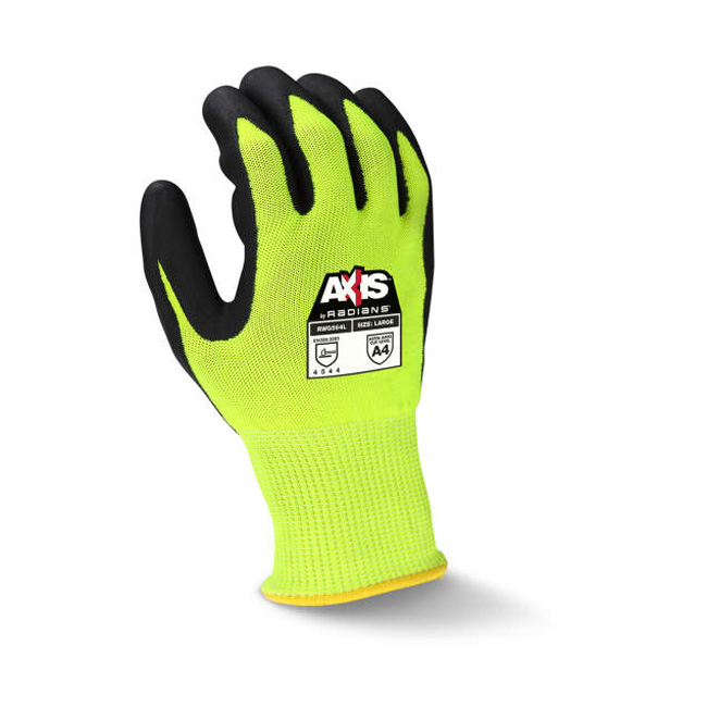 Radians AXIS Cut Level A4 High Visibility Work Gloves (12 Pair) from Columbia Safety