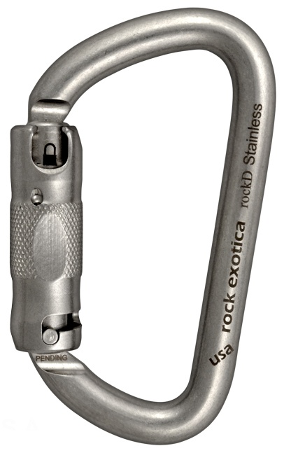 Rock Exotica rockD Stainless Steel Locking Carabiner C2SA / C2SS from Columbia Safety