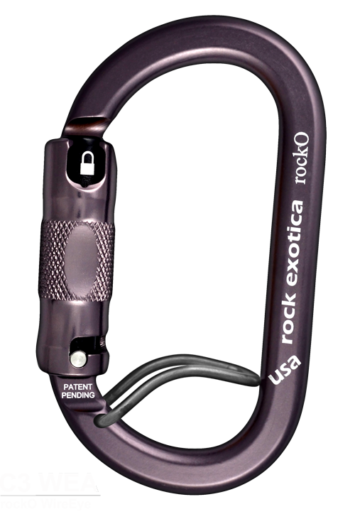 Rock Exotica RockO WireEye Auto-Lock Aluminum Carabiner from Columbia Safety
