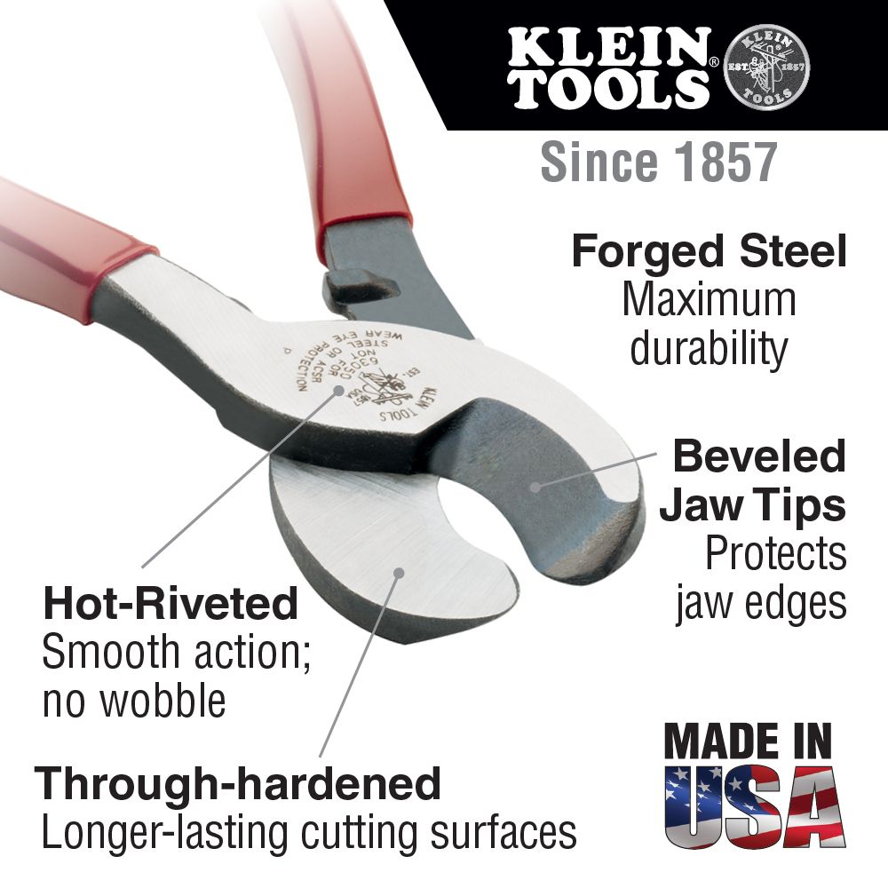 Klein Tools High Leverage 9-1/2 Inch Cable Cutter from Columbia Safety