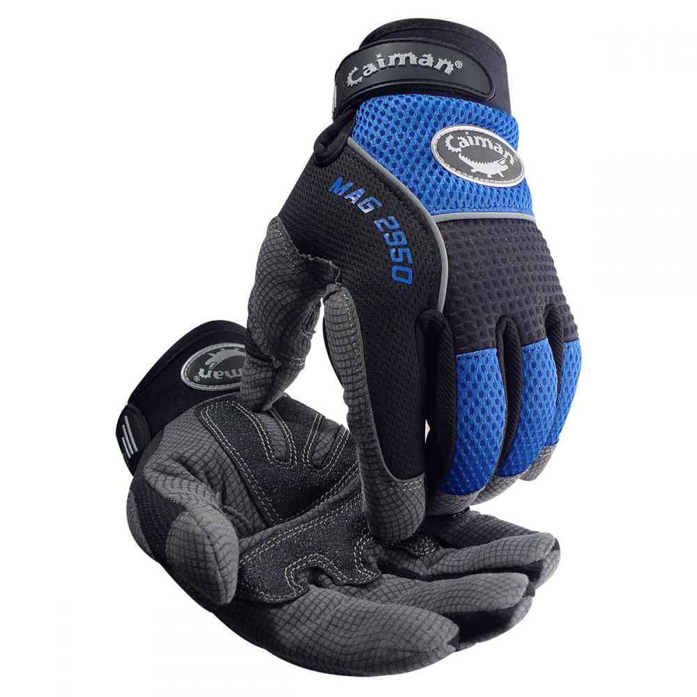 Caiman Synthetic Leather Padded Palm Grip Mechanics Gloves from Columbia Safety
