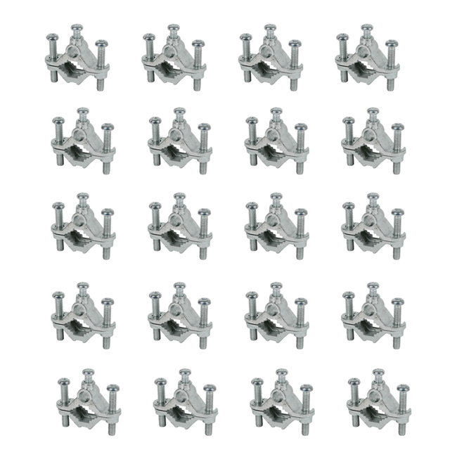 Zinc Water Pipe Ground Clamps fits 1/2 Inch - 1 Inch (20 Pack) from Columbia Safety
