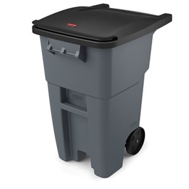 Rubbermaid BRUTE 50 Gallon Rollout Trash Container with Lid from Columbia Safety