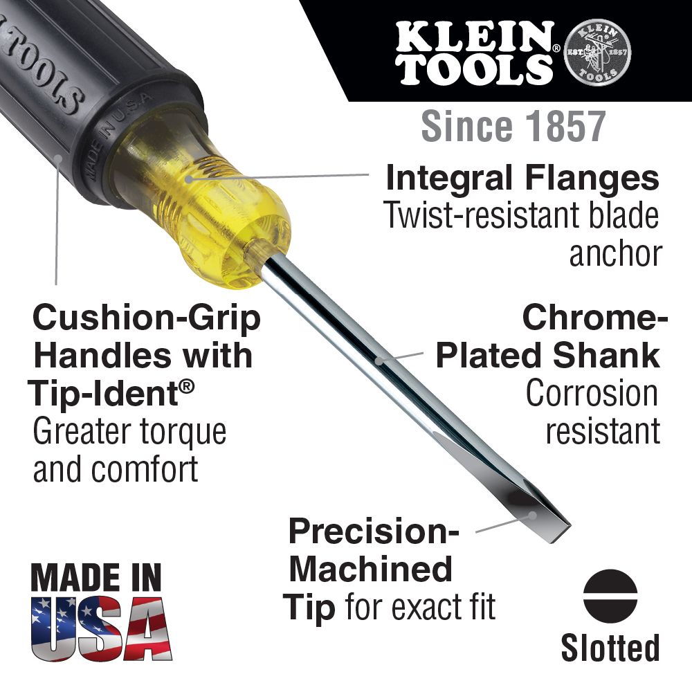 Klein Tools 8 Piece Cushion Grip Screwdriver Set from Columbia Safety