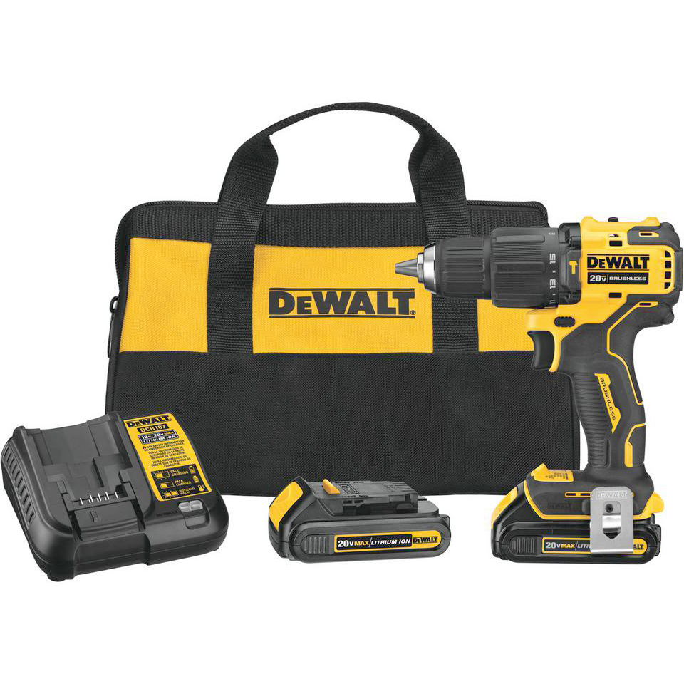 DeWALT Atomic 20V Max Brushless Compact Cordless 1/2 Inch Hammer Drill/Driver Kit from Columbia Safety