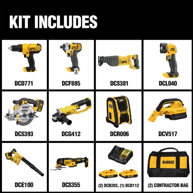 DeWALT 20V MAX 10 Tool Combo Kit from Columbia Safety