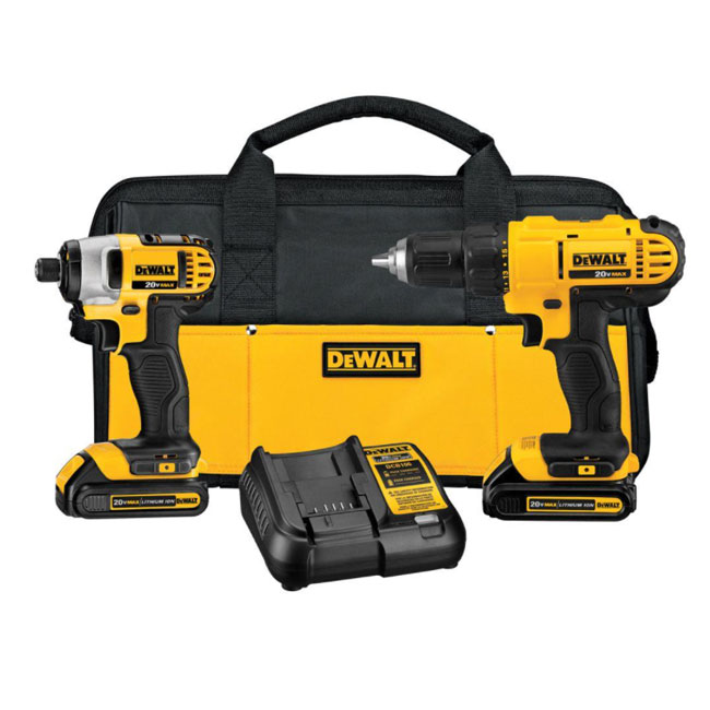 DeWALT 20V Max Cordless Drill Driver & Impact Driver Combo Kit - 1.3AH from Columbia Safety