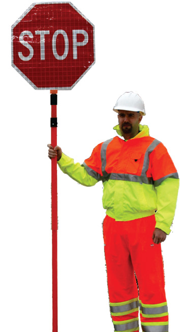 Dicke Safety Roll-up Stop/ Slow Paddle from Columbia Safety