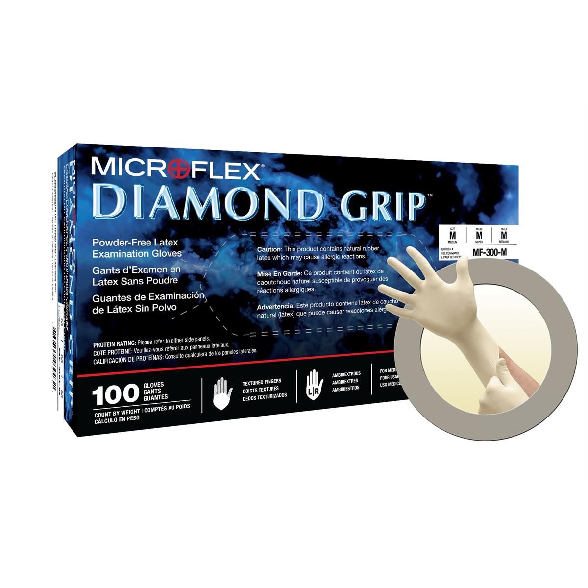 Microflex Diamond Grip Latex Gloves from Columbia Safety