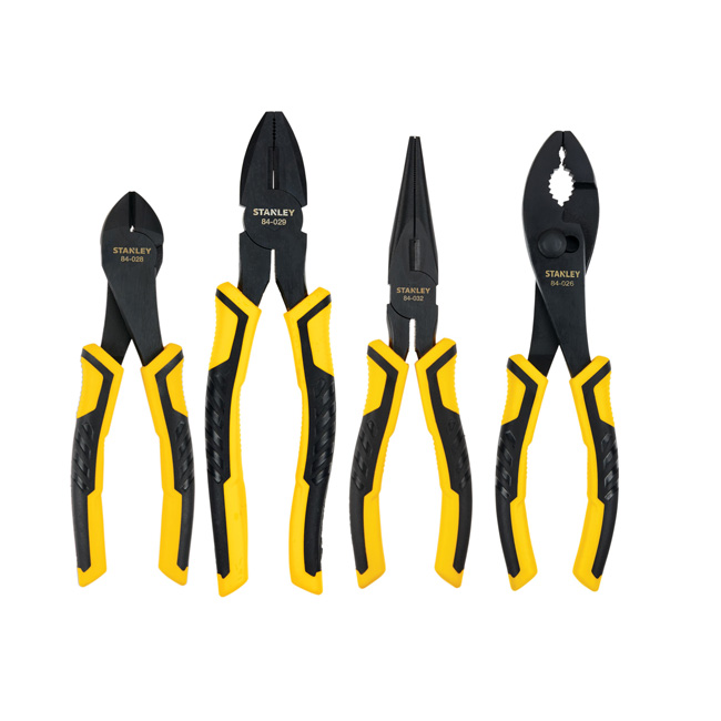 Stanley 4 Piece Bi-Material Pliers Set from Columbia Safety