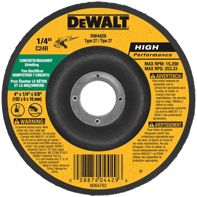 DeWalt Masonry Grinding Wheels Type 27 | DW4524 from Columbia Safety