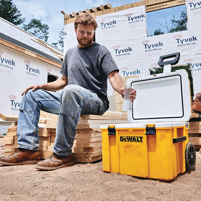 DeWALT TSTAK Deep Well Mobile Cooler with Long Handle from Columbia Safety