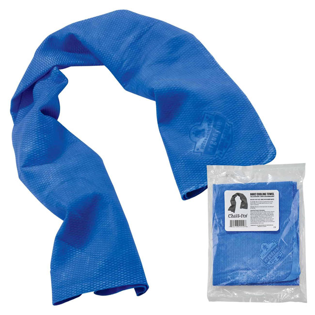 Ergodyne 6602 Chill-Its Blue Evaporative Cooling Towel - 50 Pack from Columbia Safety