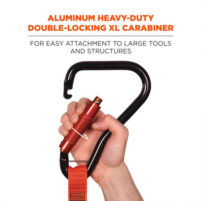 Ergodyne Squids 3149 80 lb Tool Lanyard with XL Locking and Swivel Carabiner from Columbia Safety