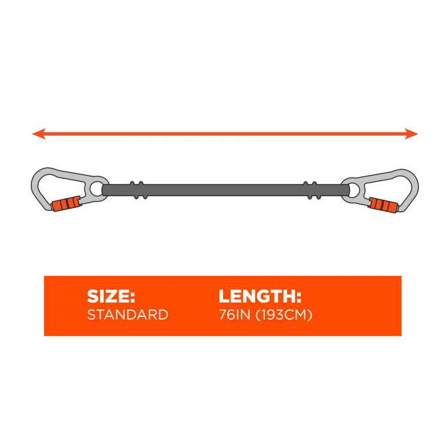 Ergodyne Squids 3149 80 lb Tool Lanyard with XL Locking and Swivel Carabiner from Columbia Safety