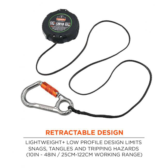 Ergodyne Squids 3010 Retractable 5 lb Tool Lanyard with Belt Loop Clip from Columbia Safety