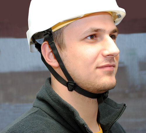 short brim hard hat