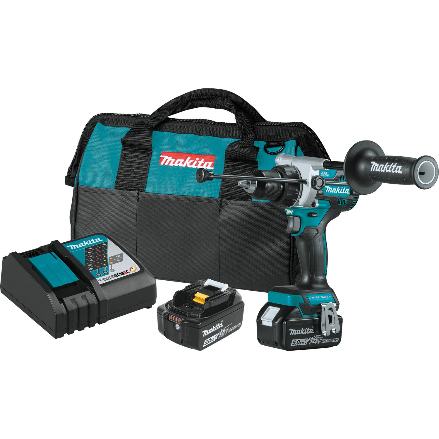 Makita 18V LXT Brushless Cordless 1/2 Inch Hammer Driver-Drill Kit from Columbia Safety