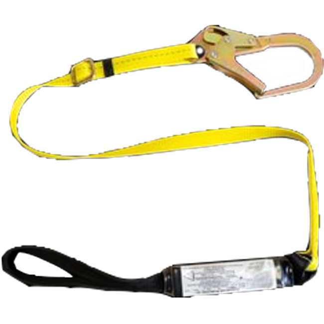 French Creek Adjustable Loop Top Shock Absorbing 5.5 Foot Lanyard with 2.5 Inch Rebar Hook from Columbia Safety