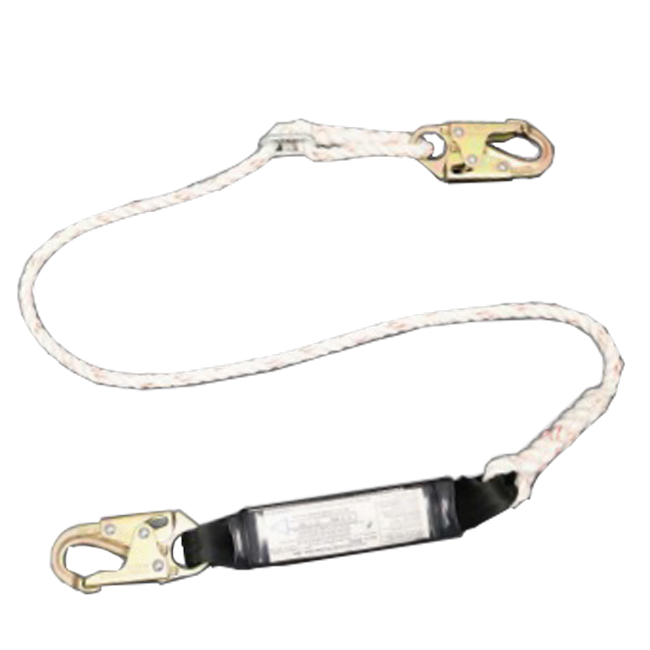 French Creek Polyblend Rope Six Foot Shock Absorbing Adjustable Positioning Lanyard with Snap Hooks from Columbia Safety