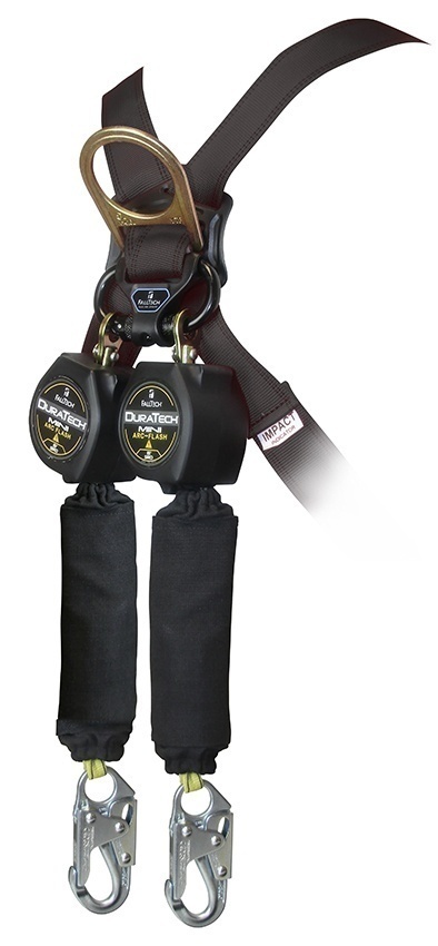 FallTech 6 Foot DuraTech Arc Flash Mini Twin Leg Web SRD with Steel Snap Hooks from Columbia Safety