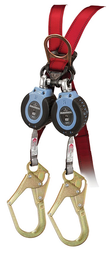FallTech DuraTech Twin-Leg Compact Web SRD with Rebar Hooks from Columbia Safety