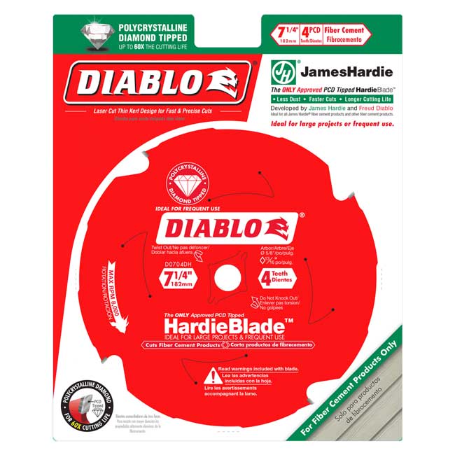 Diablo HardieBlade 7-1/4 Inch x 4 Tooth Fiber Cement Saw Blade from Columbia Safety
