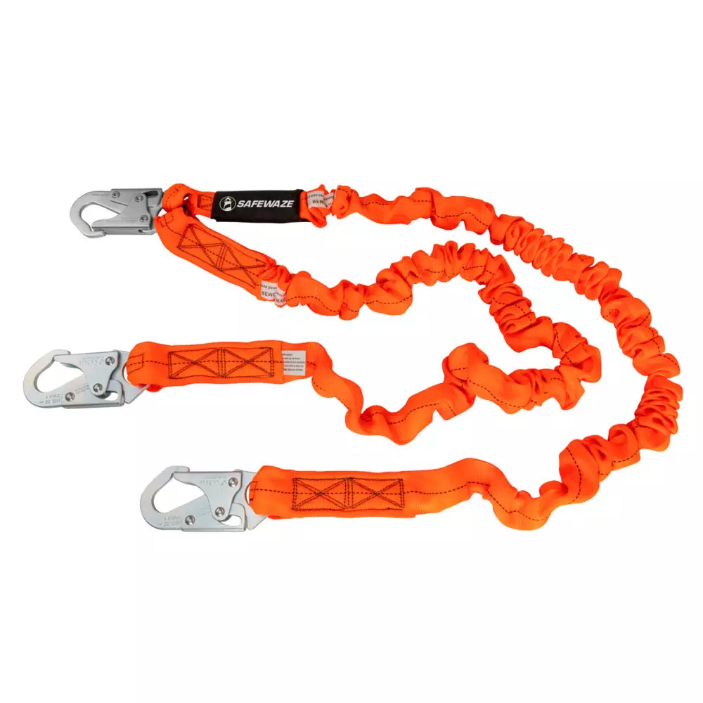 Safewaze VLINE 6 Foot Twin Leg Low-Profile Lanyard with Snap Hook from Columbia Safety