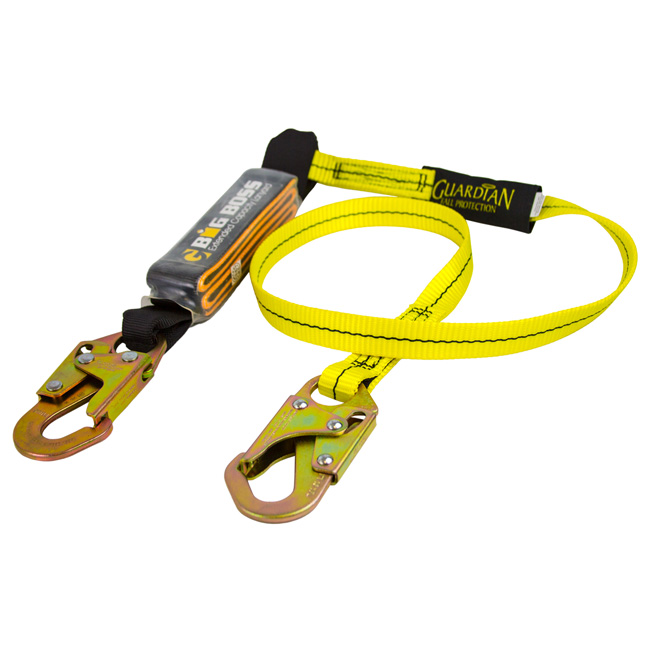 Guardian Fall Protection Single-Leg Big Boss Extended Free Fall Lanyard with Steel Snap Hooks from Columbia Safety